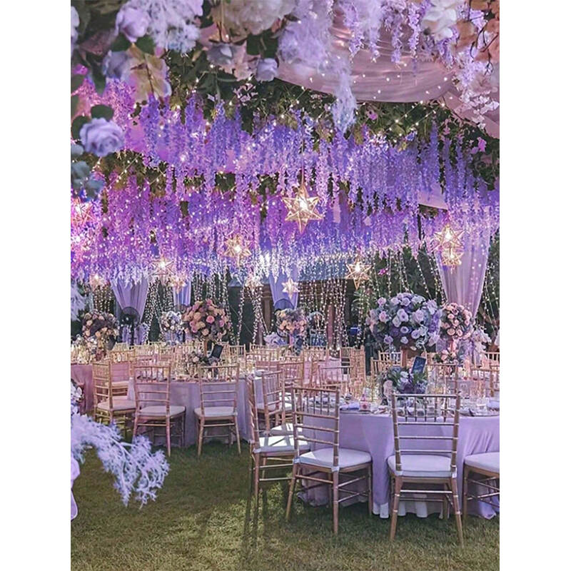 Artificial Wisteria Silk Garland 10-100pcs | Wedding Floral Decor Exporter