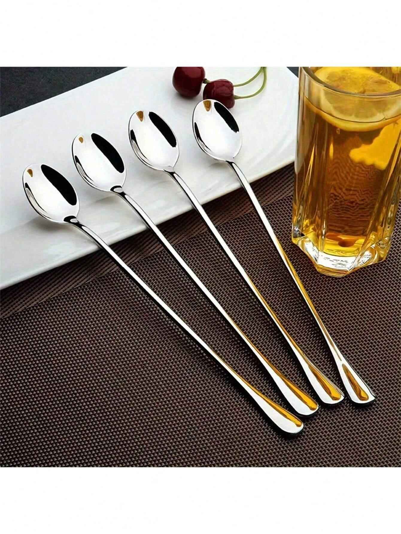 Stainless Steel Long Handle Coffee Spoon Set 4pcs | OEM Supplier for Restaurant Tableware
