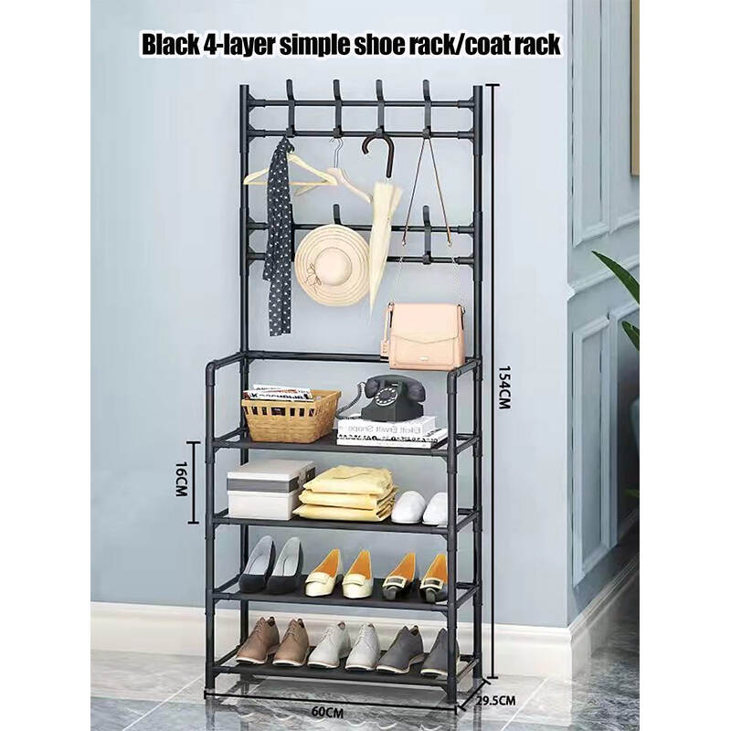 Floor-Standing Coat Hat Shoe Rack 4 Layers | Wholesale Manufacturer for Home & Office Storage