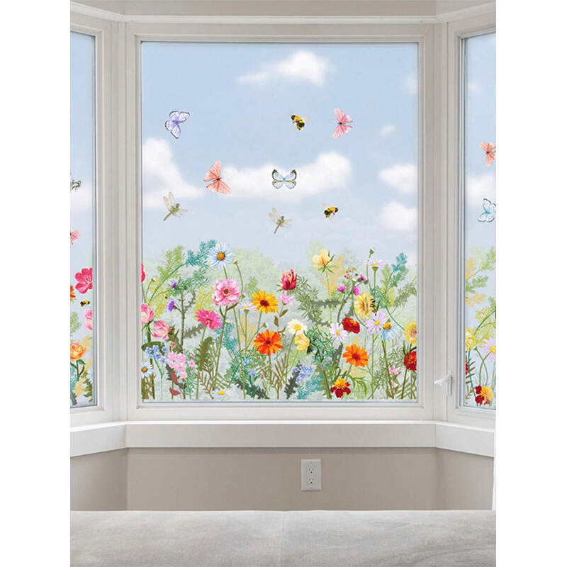 Colorful Bouquet Window Sticker PVC | Home Wall Decoration Wholesale | China Sourcing Agent