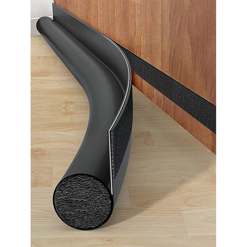 Black Double-Sided PU Leather Door Draft Stopper | Customizable Supplier & Private Label Service