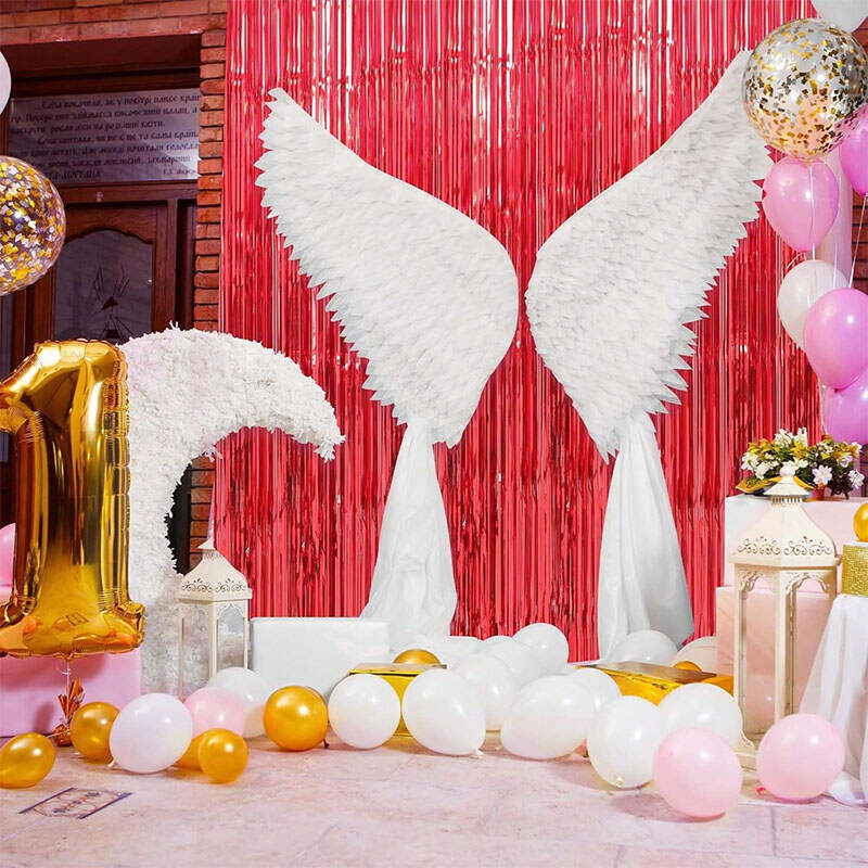 Red Foil Fringe Curtain Exporter | China Party Backdrop Decoration Supplier