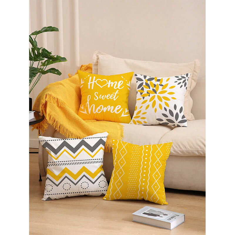18x18" Polyester Cushion Covers 4pcs | Wholesale Decorative Sofa Pillow Cover Export