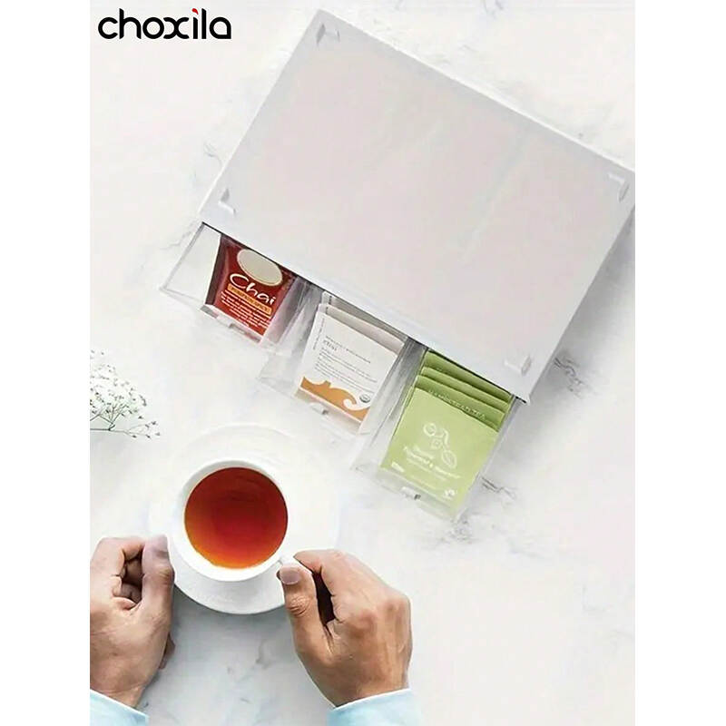 Choxila Tea Bag & Capsule Storage Box | Multi-Compartment Plastic Organizer Factory