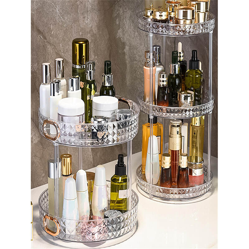 Clear Rotatable Makeup Storage Rack | Wholesale Cosmetic Organizer Supplier