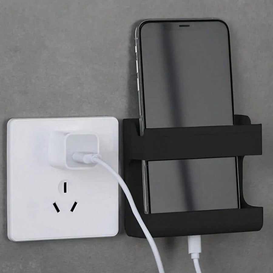 Wall-Mounted Phone Holder With Charger | Nightstand Organizer Storage Supplier