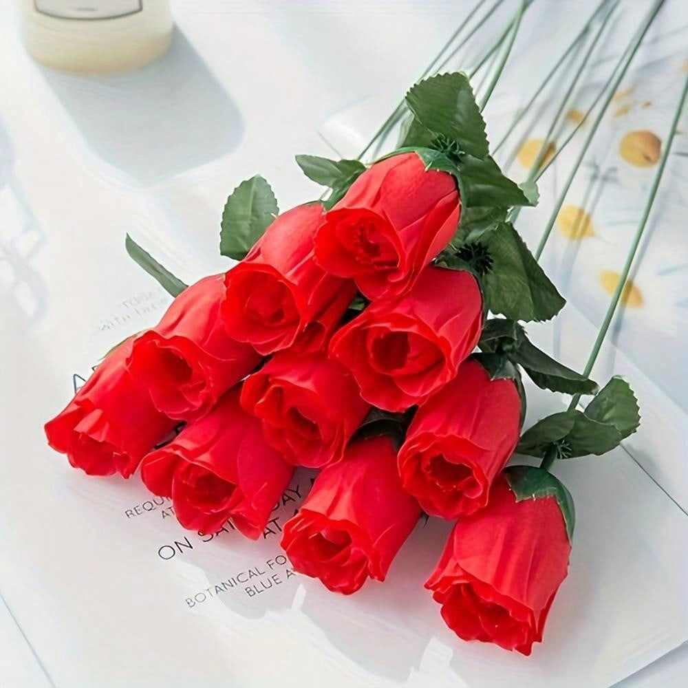 60pcs Artificial Red Roses | Silk Flowers Wholesaler Bulk Export from Yiwu
