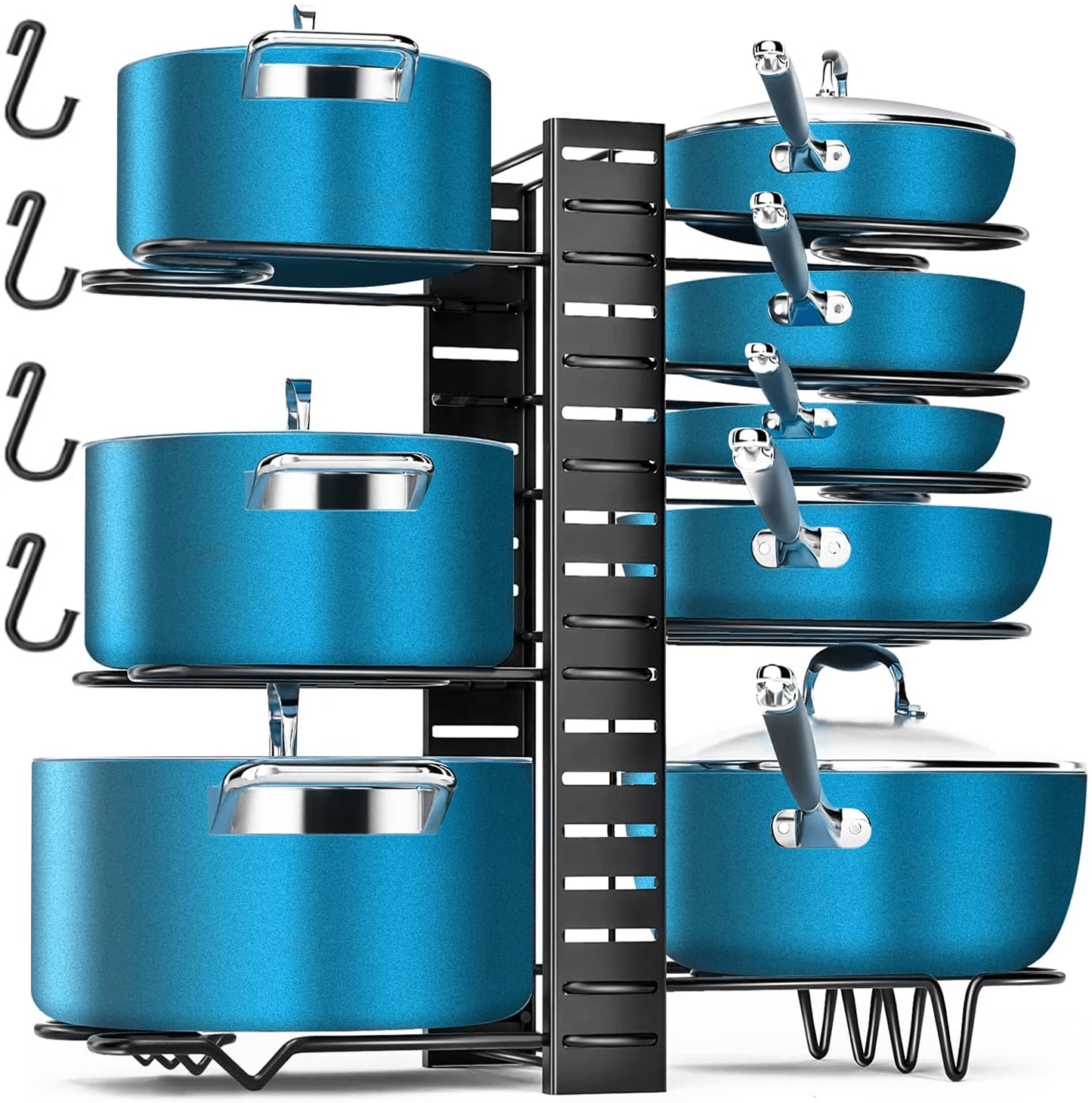 8-Tier Pot Organizer Rack Supplier | Kitchen Cabinet Cookware Storage Factory