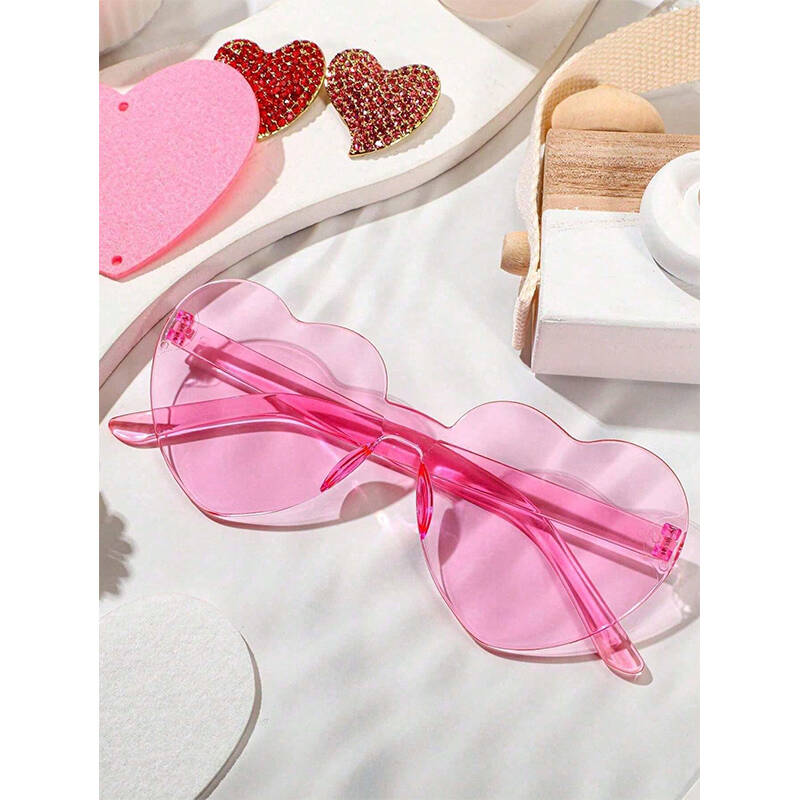 1/6/12/20 Pairs Heart Shaped Glasses Candy Color Rimless Fun  display picture 1