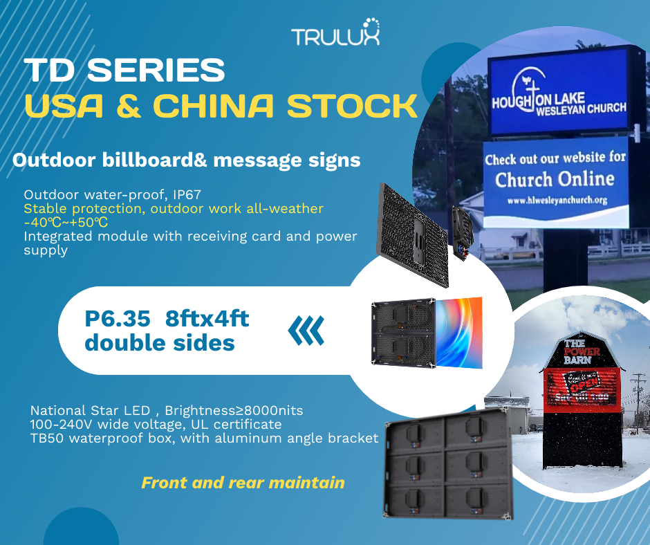 TD Series P6.35 Double-Sided LED Billboard Now In Stock 