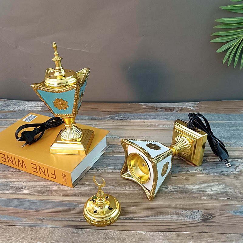 gold plated incense burner,electric inscense aromatherapy,crafted incesne burner