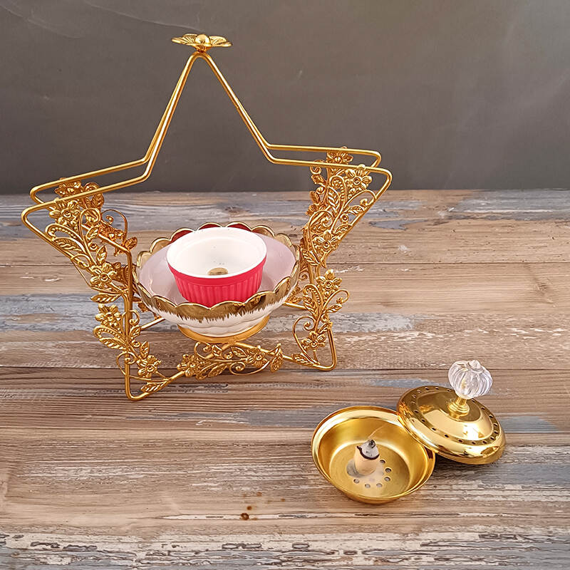 five point star tea light candle oil burners，essential oil in burner，lamp oil burner
