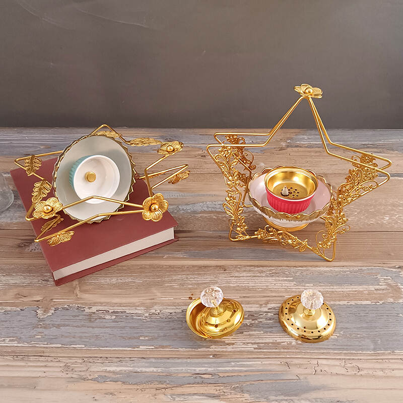 five point star tea light candle oil burners，essential oil in burner，lamp oil burner