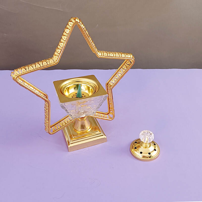 Middle Eastern style ornaments aromatherapy burner crystal five-pointed star candlestick