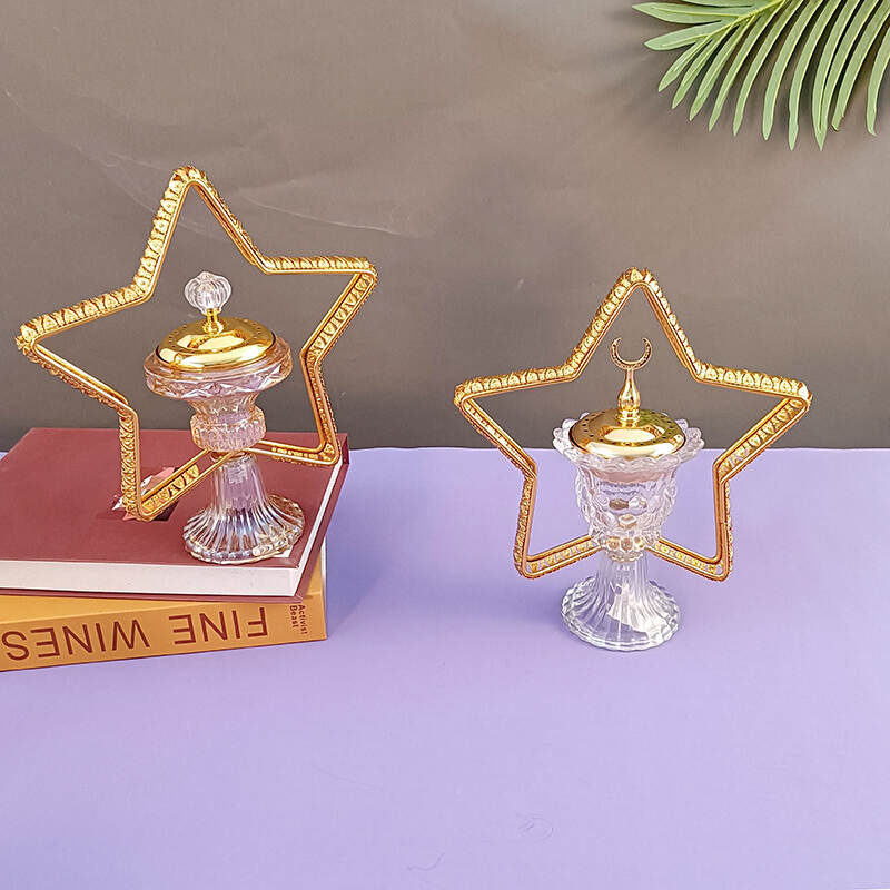 luxury crystal candle holders，eid mubarak candle holder, Luxurious crystal candle holders