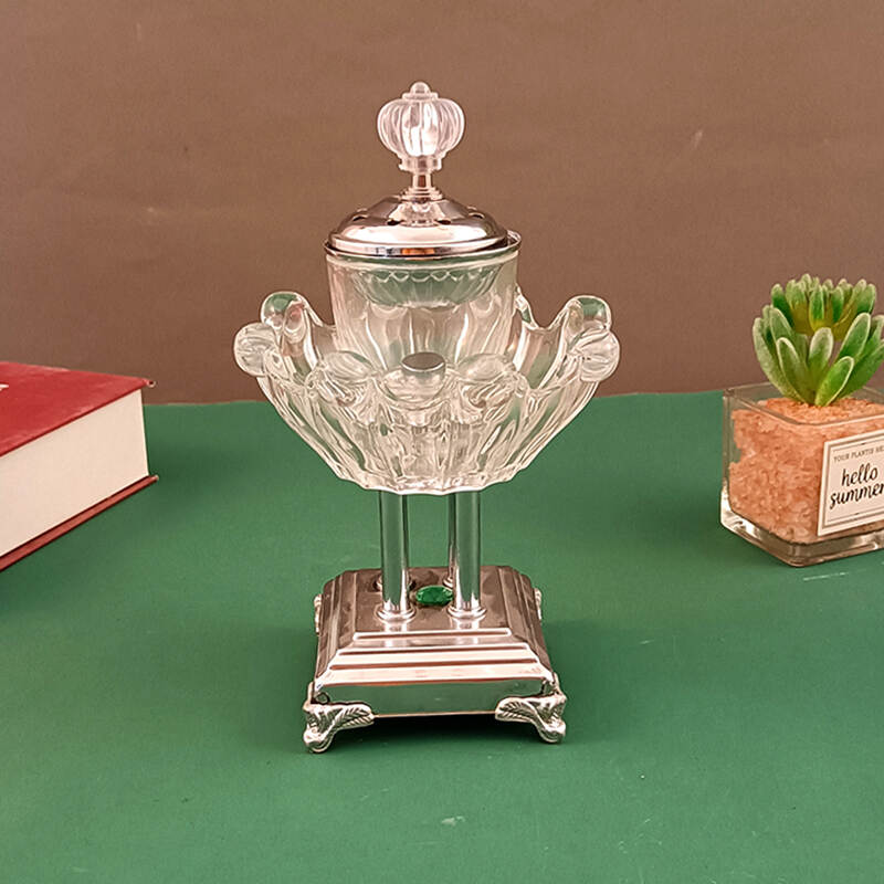 Simple style crystal glass aroma insence burner bud shape aroma burner