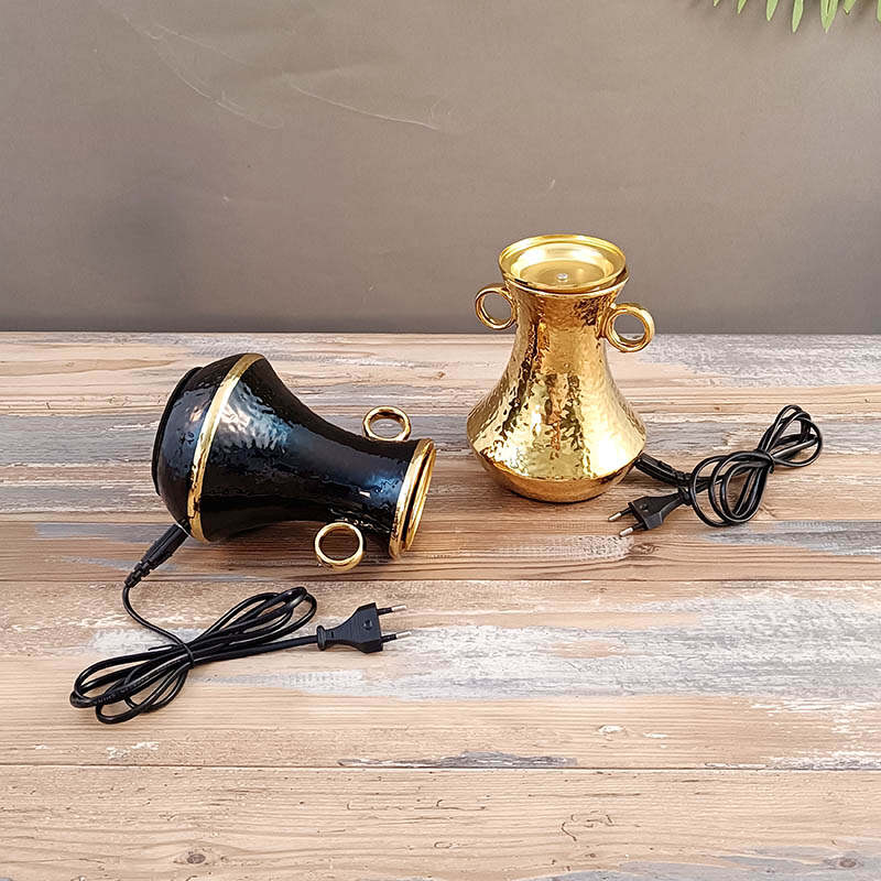 High-quality aromatherapy burner with metal finish and power cord