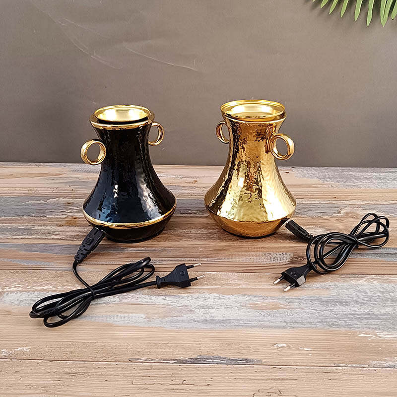 aromatherapy burner with metal finish， electric scented candle burners，luminara scented flameless candles