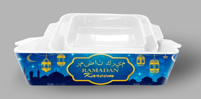 Middle eastern Ramadan Feast backing tray ceramic Set