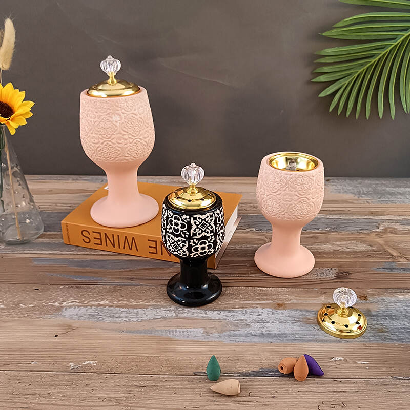 supplier handmade aromatherapy burner，ceramic candle holder ，vintage aroma burner
