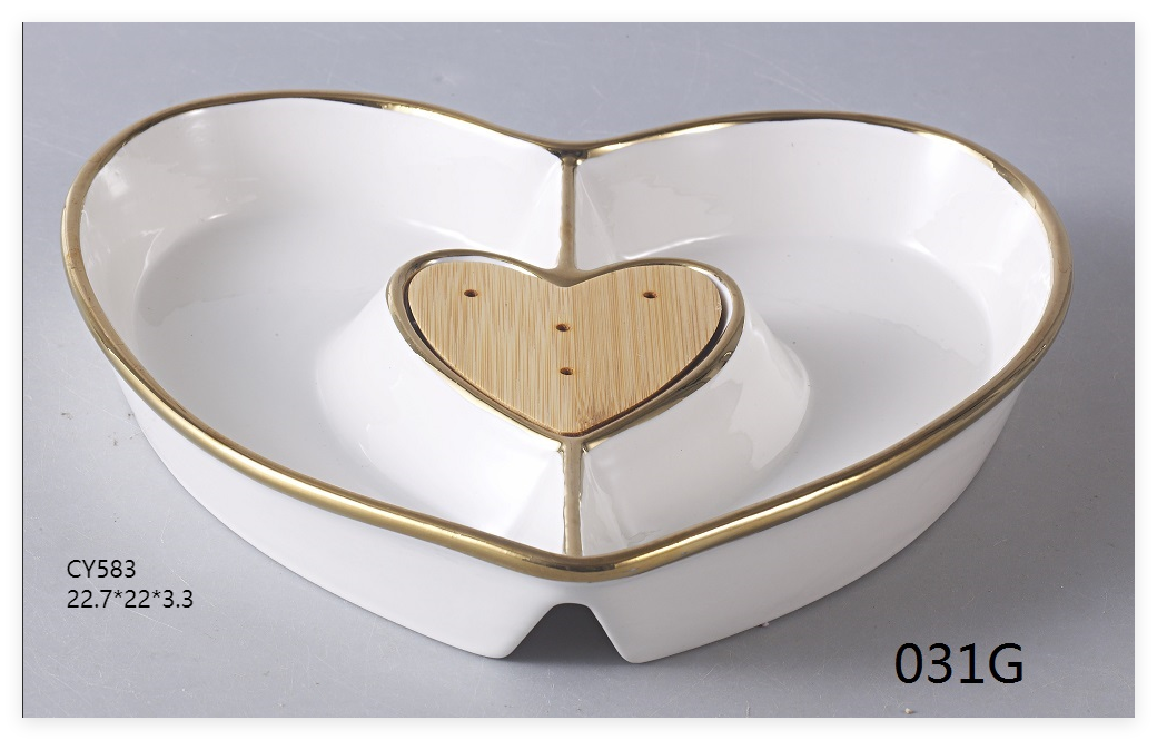 Creative high-end divided fruit plate，divides sauce dish，multi compartment food plate