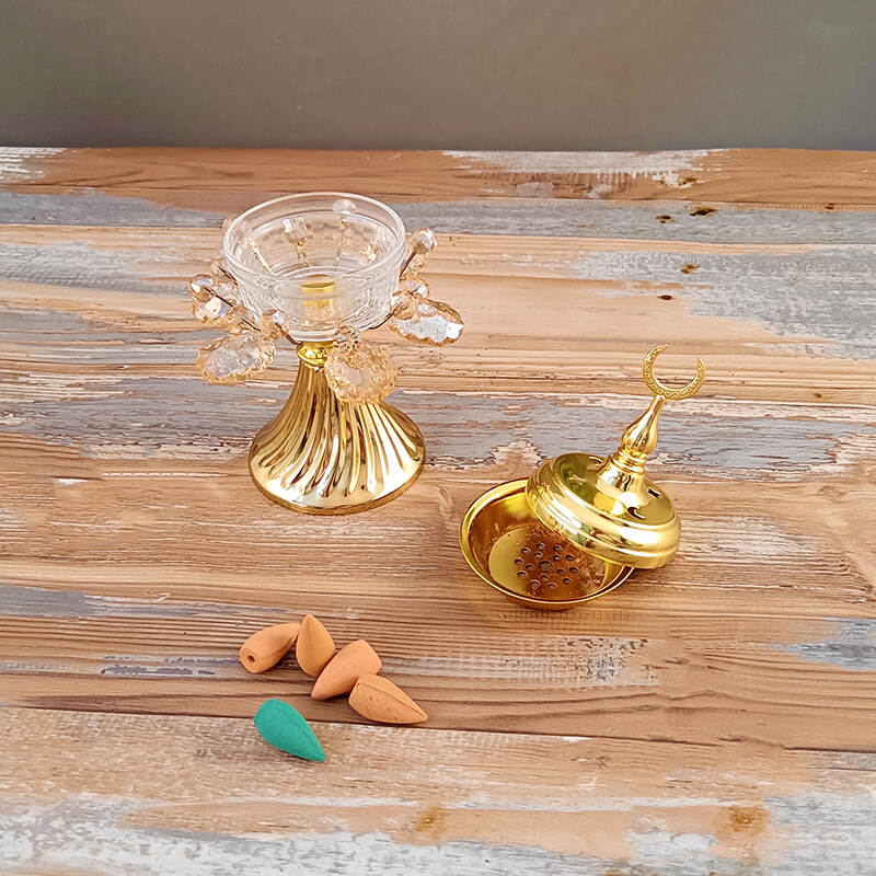 Bakhoor Burner Set Tray，Charcoal insencents Burner，Holder Antique Arabic Incense Burner