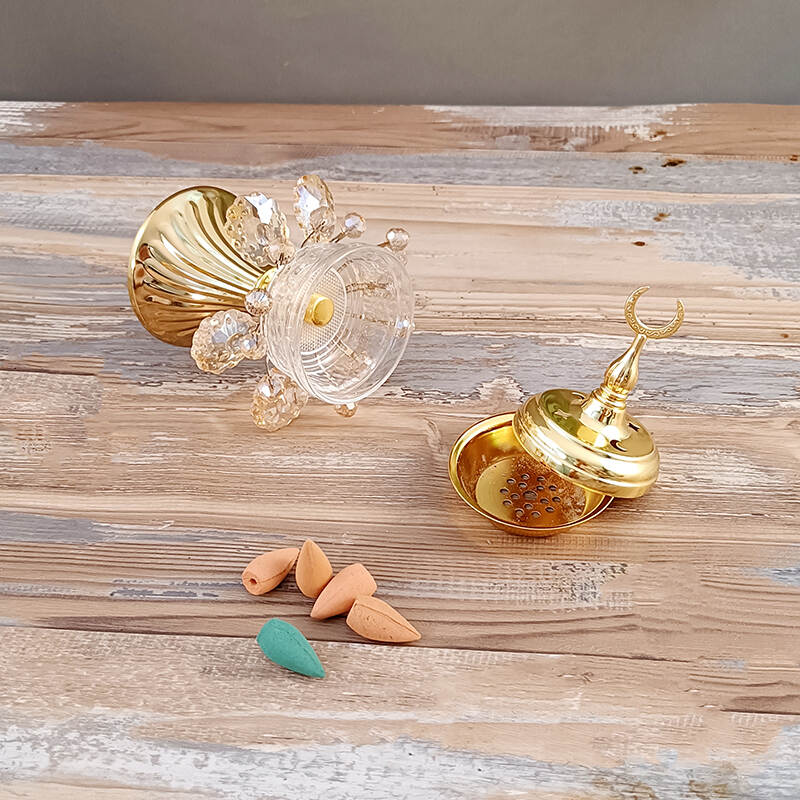 Luxurious crystal  arab feature insence holder wholesale for meditation
