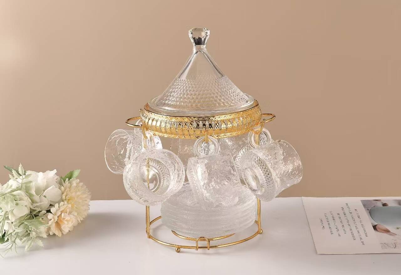 Unlock a new aesthetic for your dining table, the glass tableware set is amazing!