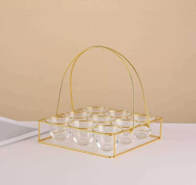 Wrought iron glass set, drinking glasses set,glass cup with design