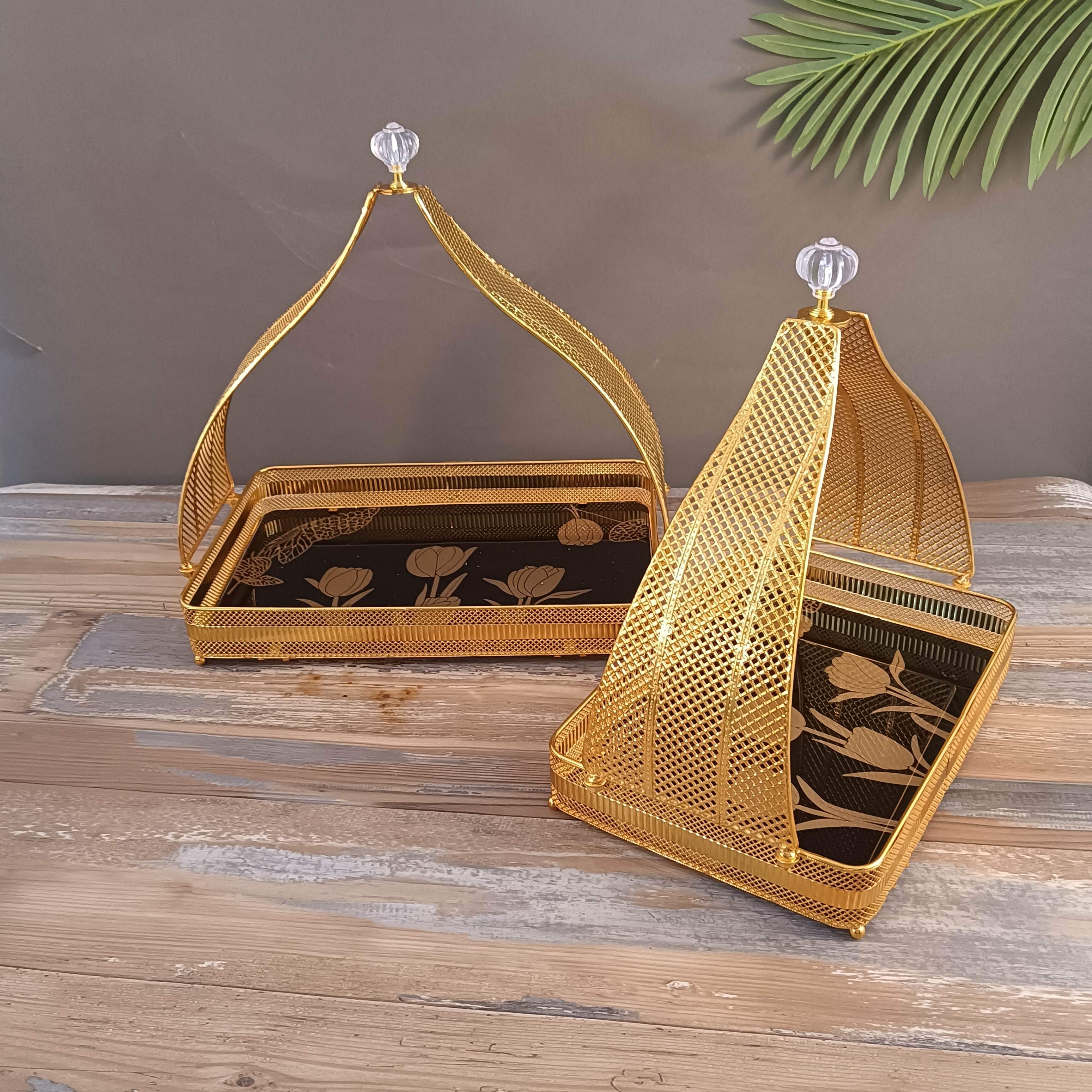 Elegant metal single-layer fruit basket snack snack blue hotel living room multi-purpose European style classical basket