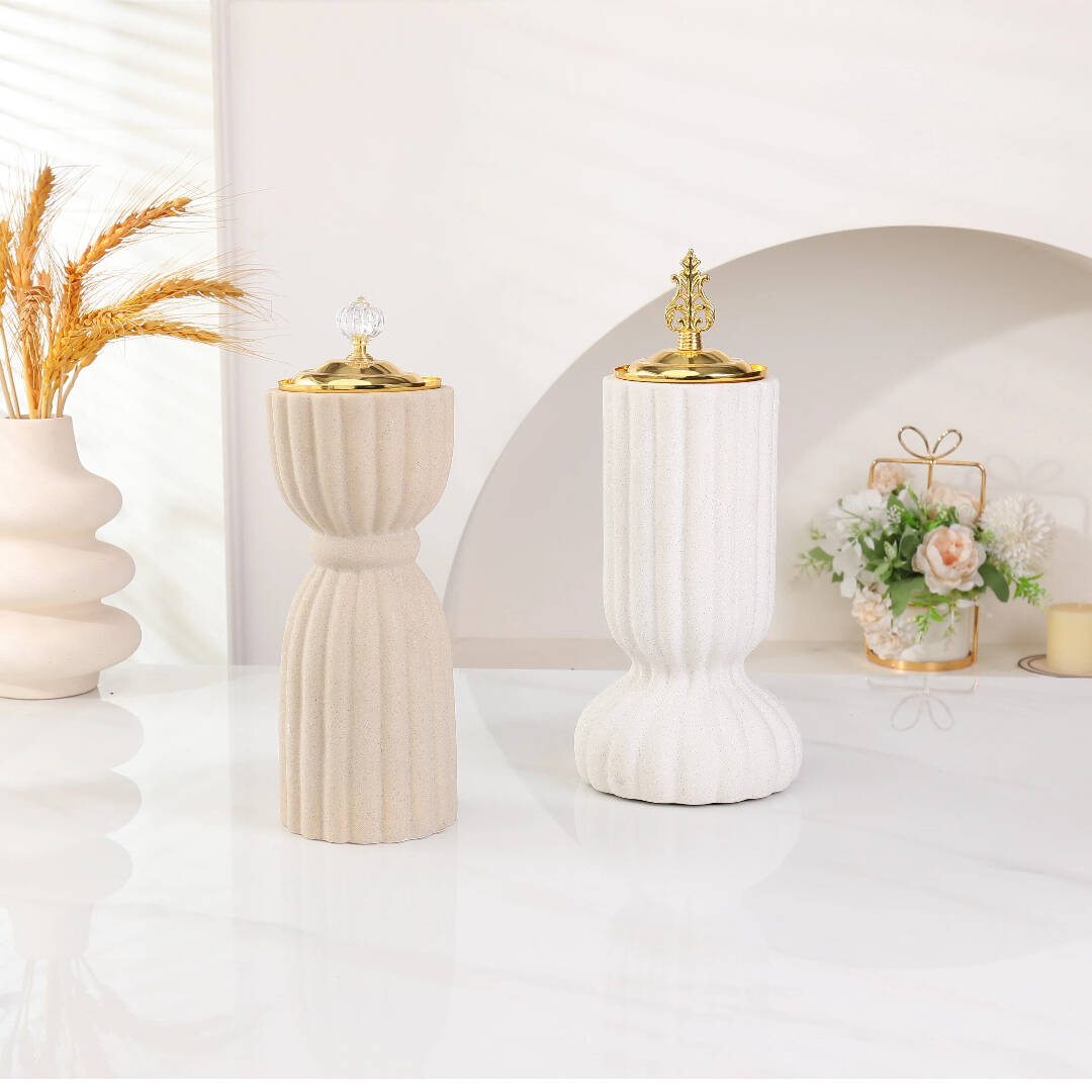 Design natural aesthetics platinum ceramic home life candle holder aromatherapy furnace