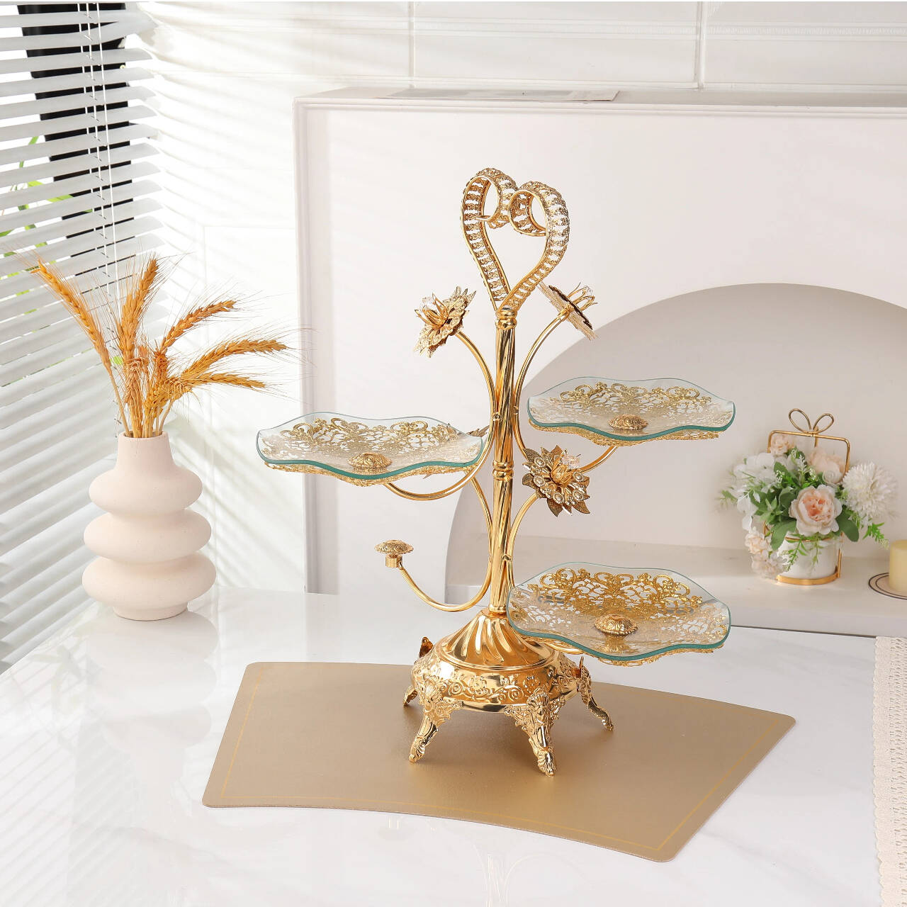 dessert stand for home, cake decorating turntable，fruit tray for party