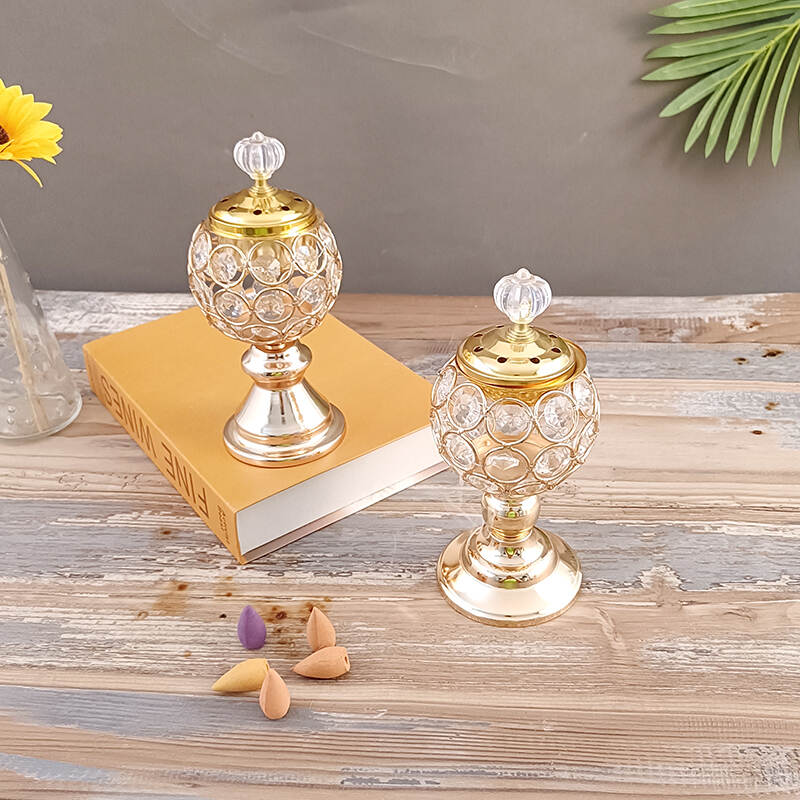 Spherical retro crystal storage spices aromatherapy burner for EID festival