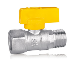 Electroplated Straight Handle Internal & External Thread Ball Valve (Copper Ball)
