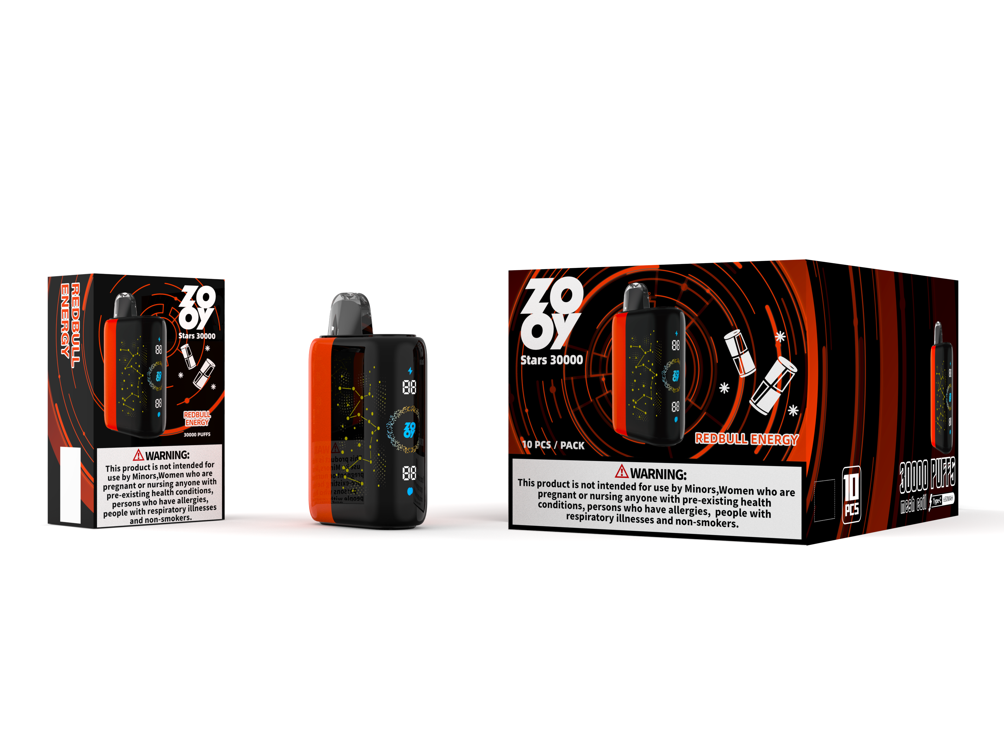 ZOOY Disposable Vape STARS 30000 Redbull energy Packaging DE