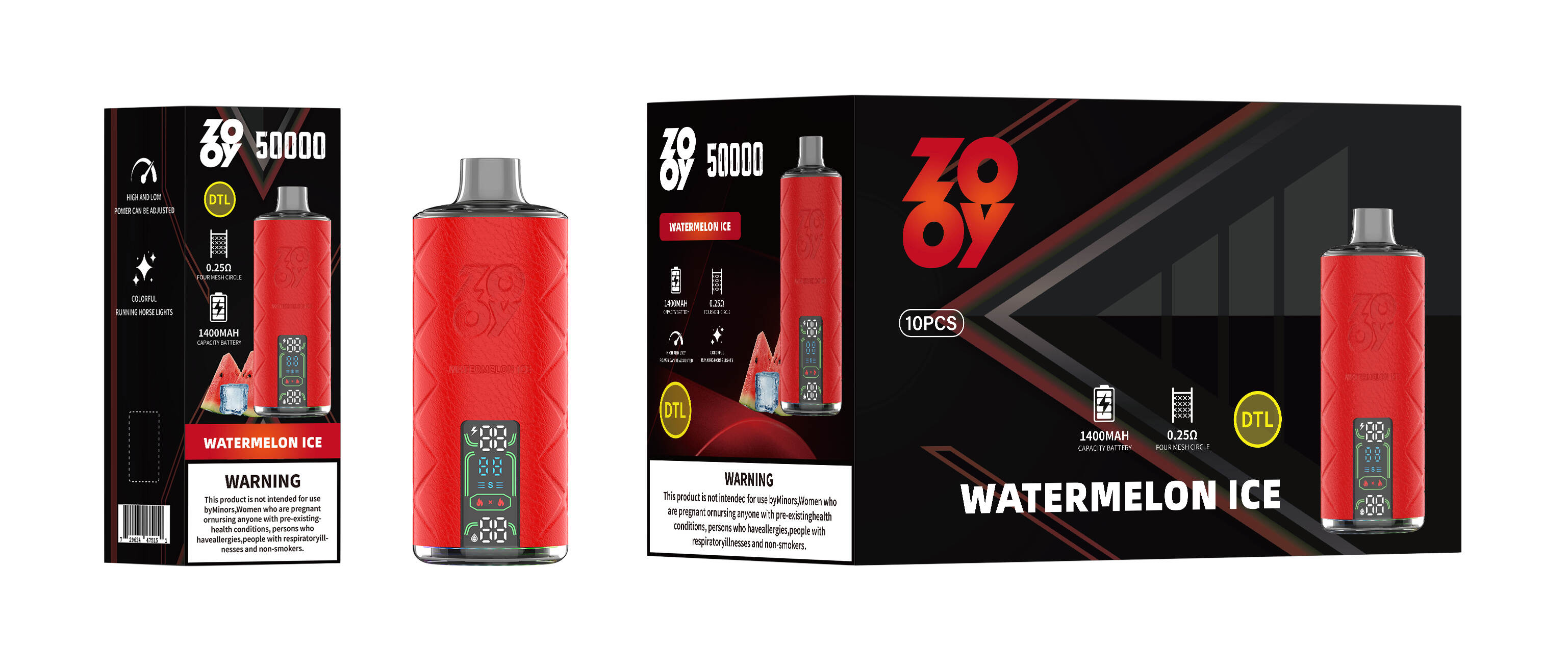 ZOOY → Disposable → SHISHA 50000 → Watermelon Ice Packaging → DE