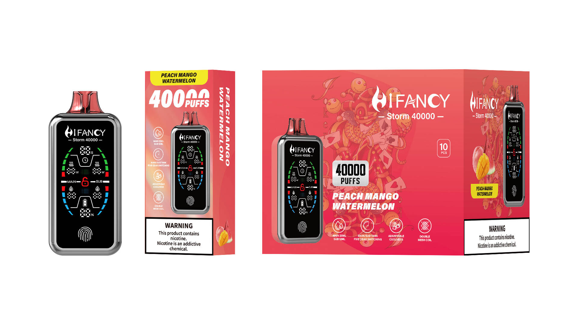 HIFANCY → Disposable → STORM 40K → Peach Mango Watermelon Packaging → DE