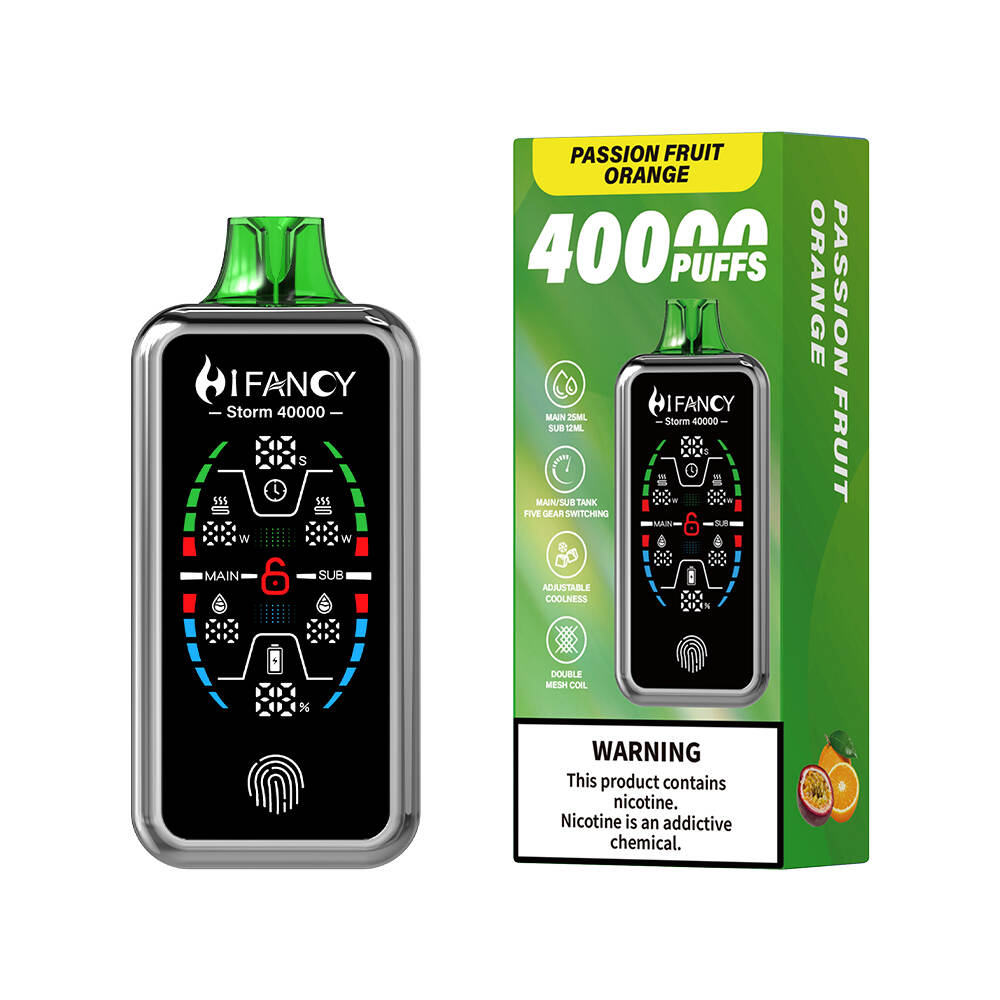 Hifancy Storm 40k, Hifancy Storm al por mayor, Vape a granel 40k hojaldres; vape de hielo ajustable; sistema de vape de control de hielo; 40000 hojaldres de hojaldres; dispositivo más refrigerador de líquido e-líquido Alemania; Touch Switch Vape Europe; el mejor vapor con control de hielo; Cómo ajustar el nivel de hielo de vape; Silos de aceite dual Vape 40000 bocanadas