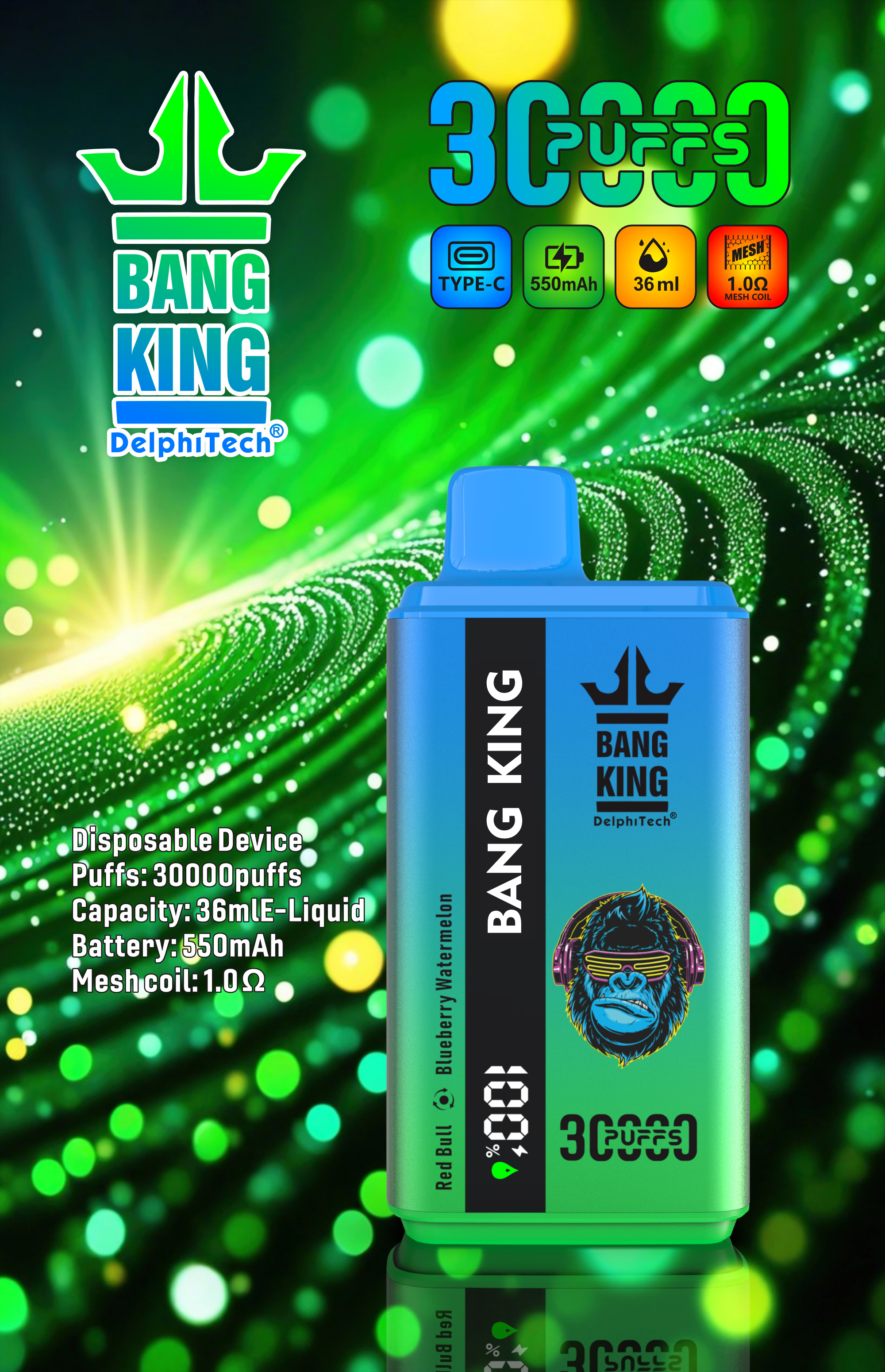 dobbelt smag vape; 30000 Puffs engangs; skiftbare vape -smag; Bang King 30k; Vape Tyskland; Køb Vape Sverige