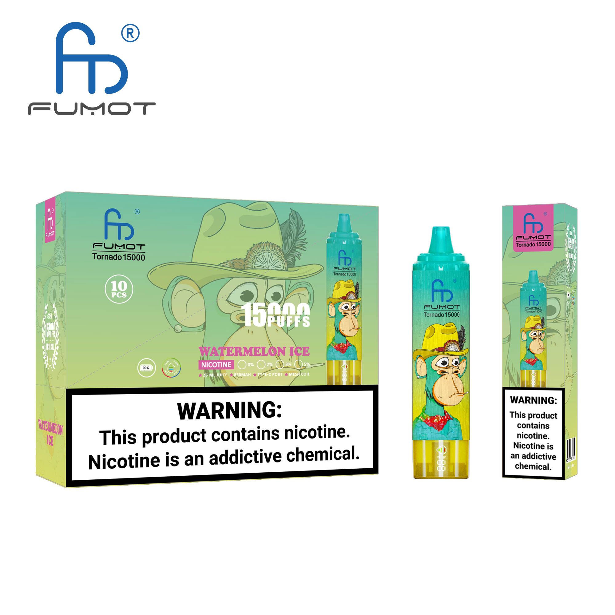 Fumot RandM Tornado 15000 Watermelon Ice Bulk Box