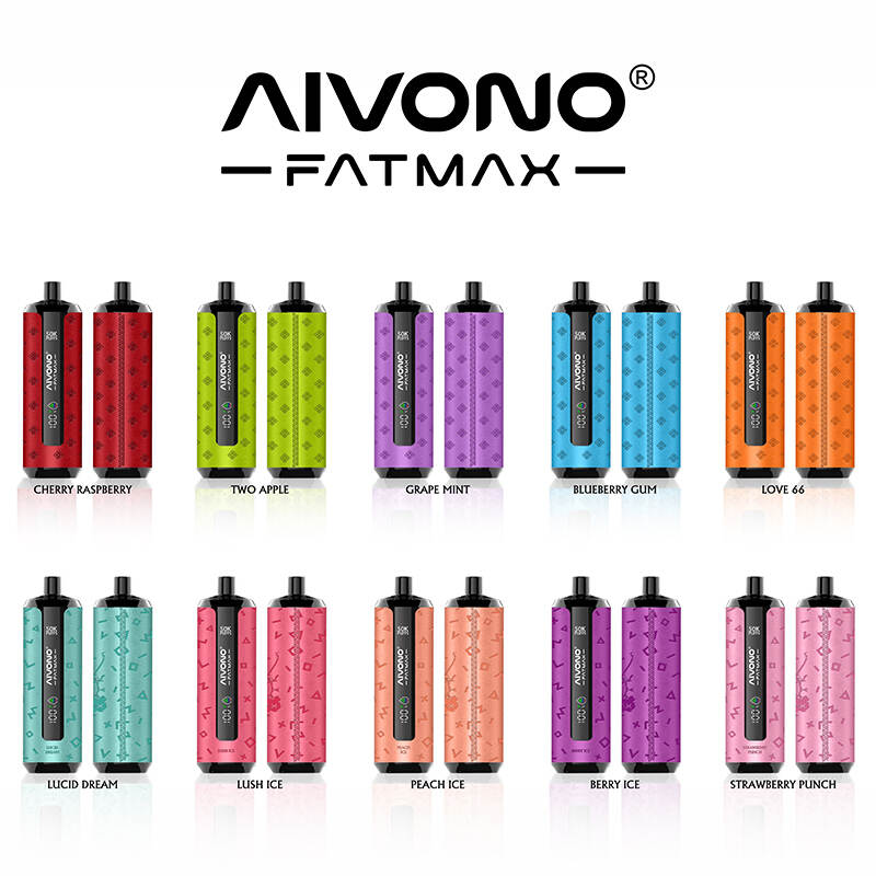 AIVONO Fat Max 50K; iso pilvi kertakäyttöinen; shisha-tyylinen DTL; 50 000 höyryä; 0,6 ohmin mesh-kela; Type-C ladattava; EU:n merenkulku 23 maassa; 10 makua