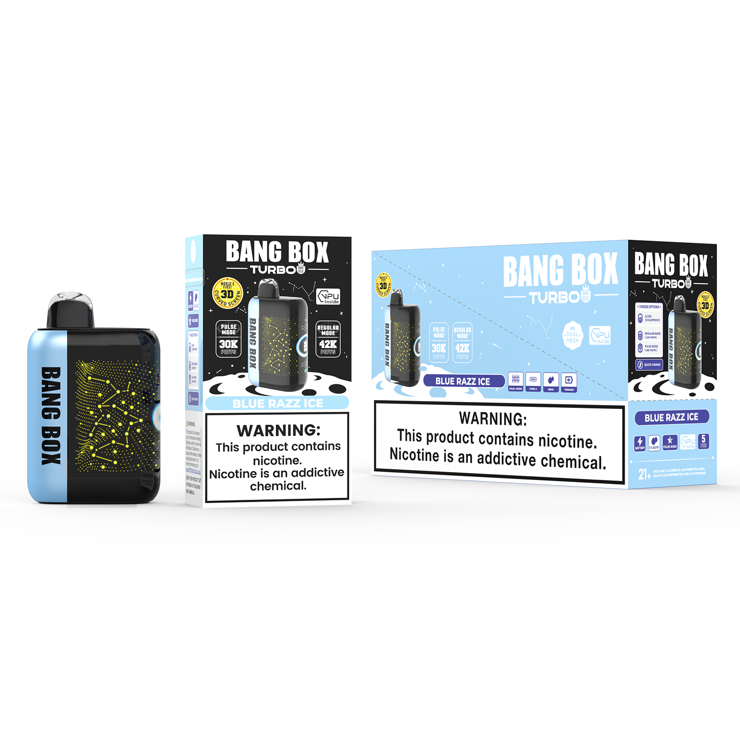 BANGBOX 42000 bouffées, jetables de type C, maille à double bobine, affichage de la batterie à l'huile, écran incurvé 3D, réalisation en Chine UE, marques de saveurs mélangées