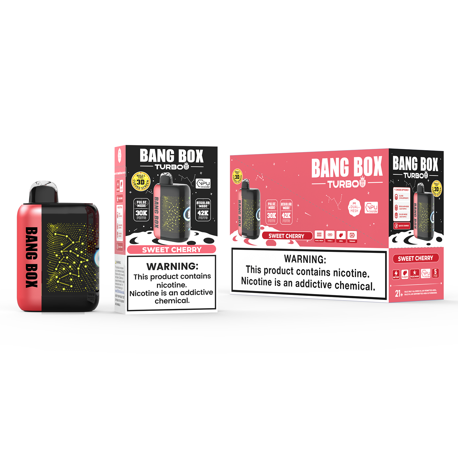 BANGBOX 42000 bouffées, jetables de type C, maille à double bobine, affichage de la batterie à l'huile, écran incurvé 3D, réalisation en Chine UE, marques de saveurs mélangées
