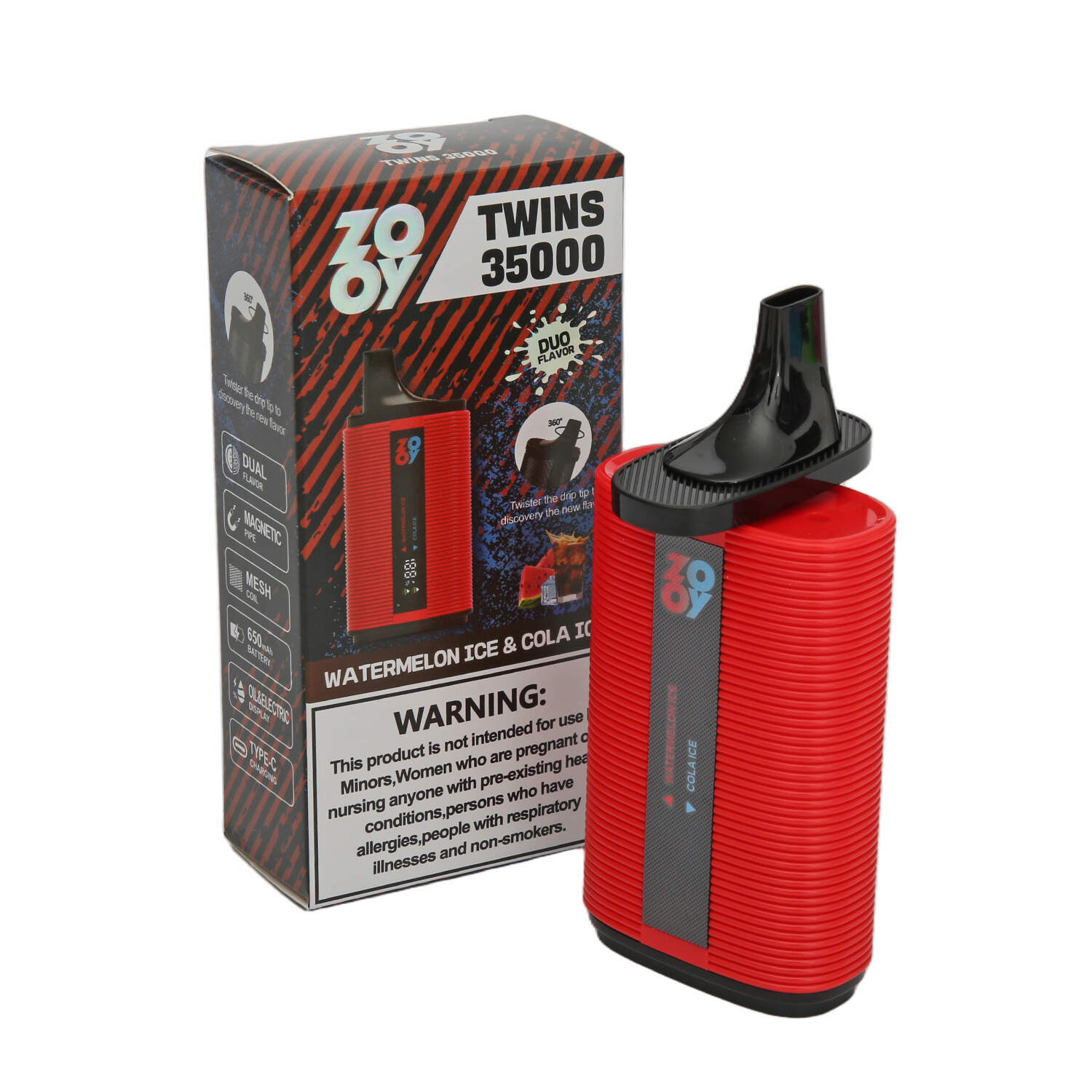 ZOOY Twins 35000;dobbelt smag engangsvape;35000 pust vape Europa;mesh coil vape pen;Doppelgeschmack E-Zigarette kaufen;cigaret électronique double saveur genopladelig