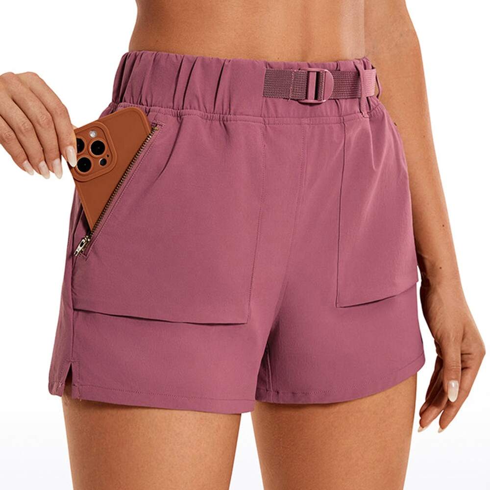 New Women’s Waterproof Hiking Shorts | 3-Inch Stretchy Fitness Shorts with Adjustable Belt