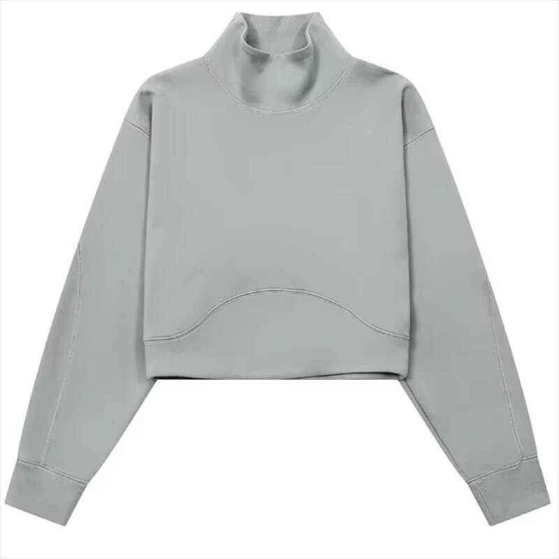 Custom Women’s Oversized High Collar Hoodie | Long Sleeve Crew Neck Sweatshirt