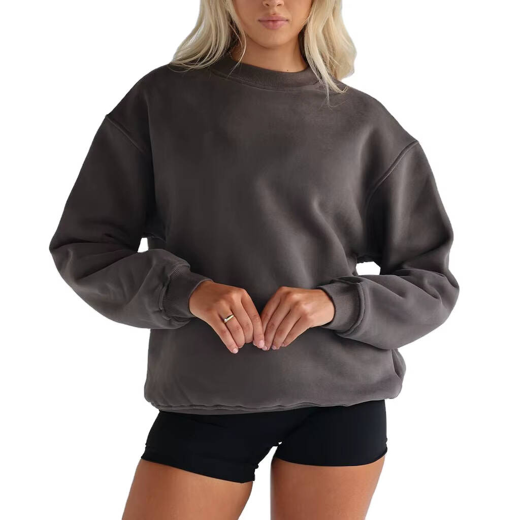Wholesale Women’s Cotton Fleece Pullover | Classic O-Neck Long Sleeve Hoodie