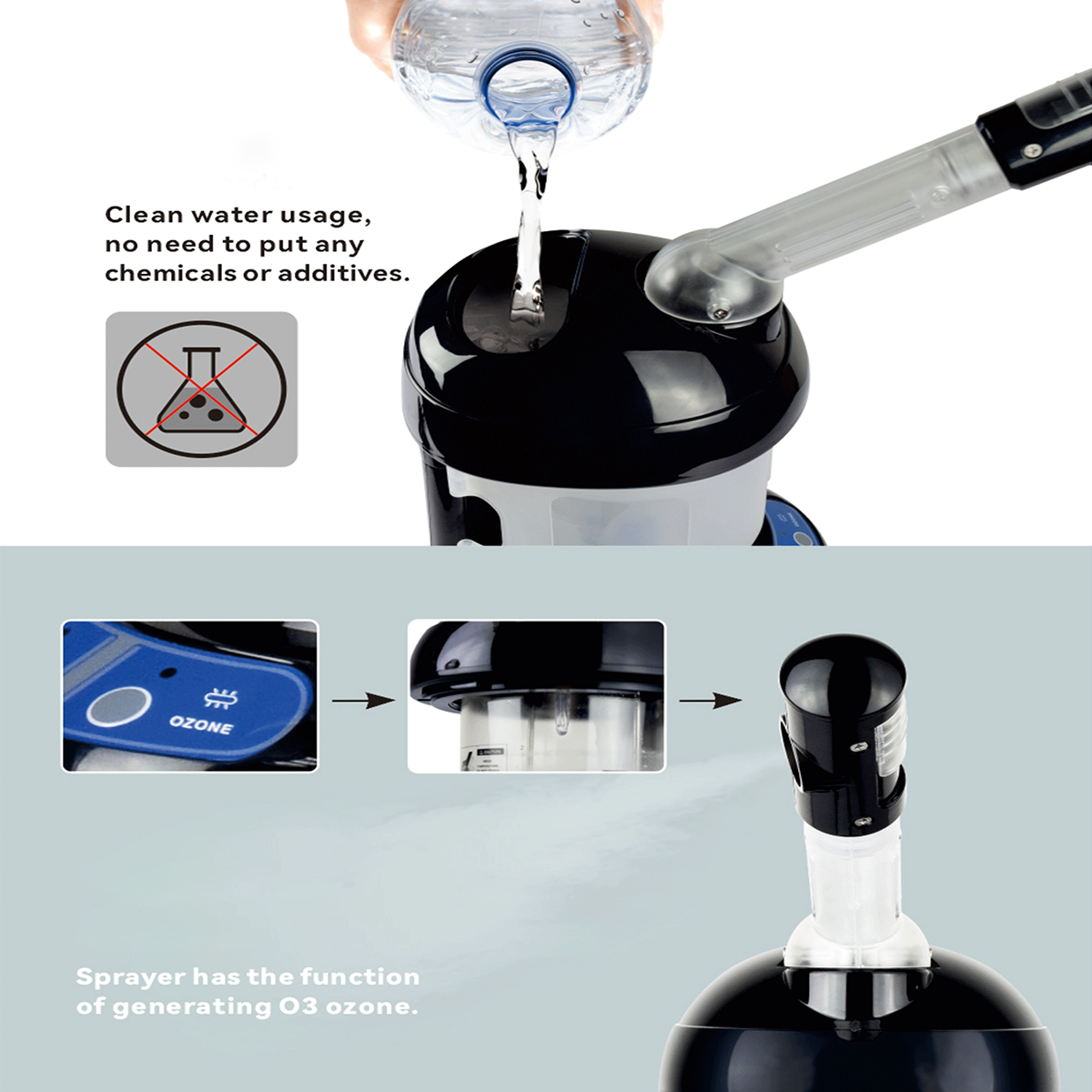 professional face steamer,steamer facial ozone,nano ionic facial steamer,facial and hair steamer