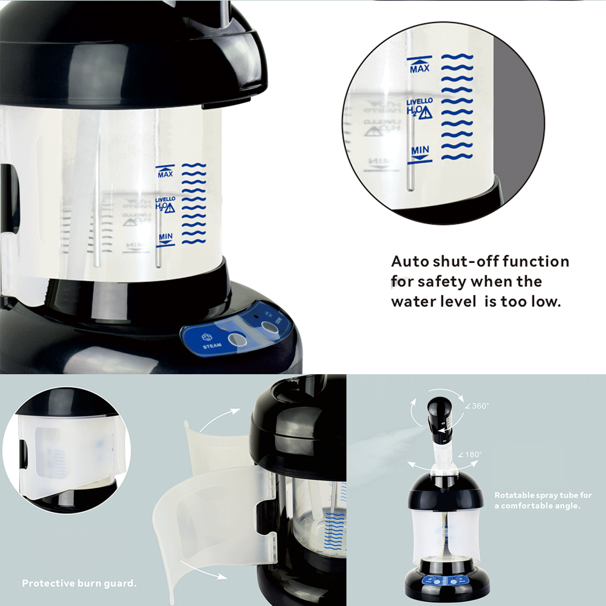 professional face steamer,steamer facial ozone,nano ionic facial steamer,facial and hair steamer