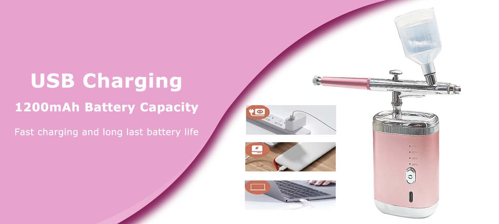 Professional Cordless Airbrush_Chprety Beauty Tool_Beauty Airbrush Device_Home/Pro Makeup/Nail Art_Portable Rechargeable Easy-Spray